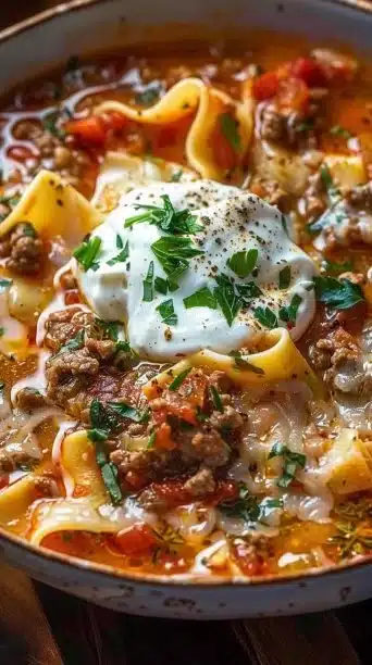 Mouthwatering One Pot Lasagna Soup