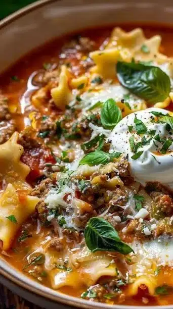 Mouthwatering One Pot Lasagna Soup