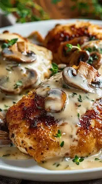 Mushroom Asiago Chicken