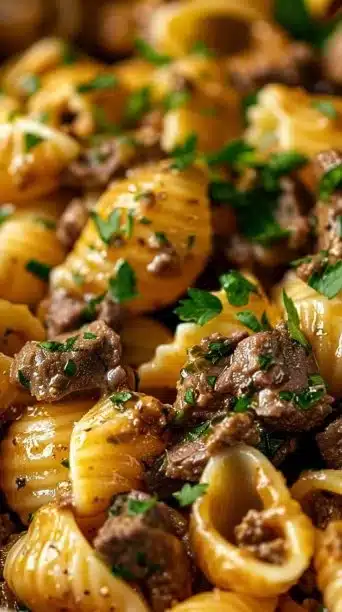 One-Pot Creamy Beef and Shells