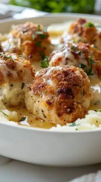 Delicious Parmesan Cloud Chicken Bombs served on a plate