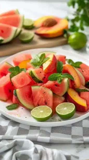 Peach and Watermelon Salad