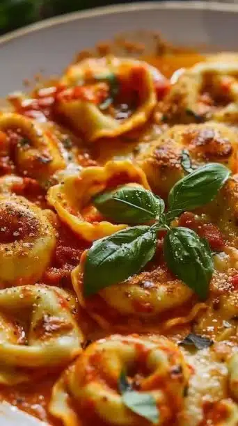 Quick & Easy One Pan Tomato Basil Tortellini – Creamy, Comforting, and Ready in 20 Minutes