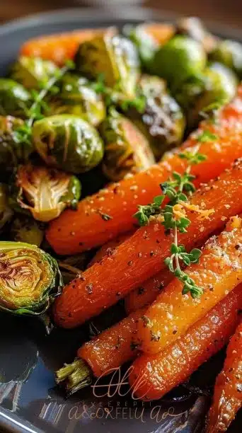 Roasted Carrots and Brussel Sprouts