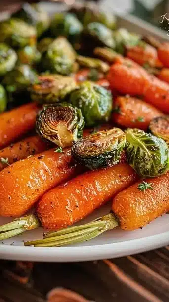 Roasted Carrots and Brussels Sprouts
