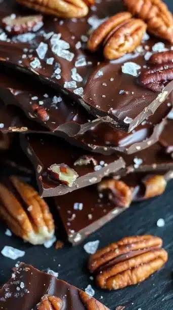 Salted Pecan Dark Chocolate Bark