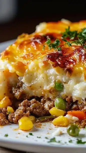 A delicious Shipwreck Casserole served in a dish, showcasing layers of ingredients.