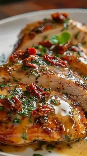 Skillet Sicilian Chicken dish served with vibrant vegetables