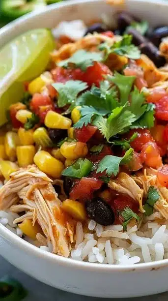 Slow Cooker Chicken Burrito Bowls