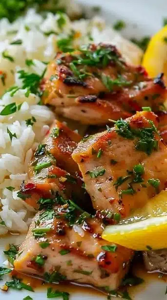 Slow Cooker Lemon Herb Pork Chops cooked to perfection with herbs and lemon.