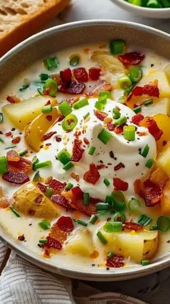 Slow Cooker Loaded Potato & Bacon Chowder