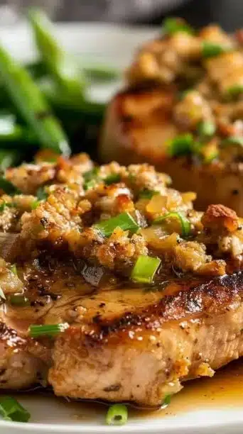 Slow Cooker Stuffing Pork Chops