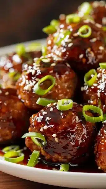 Slow Cooker Teriyaki Turkey Meatballs