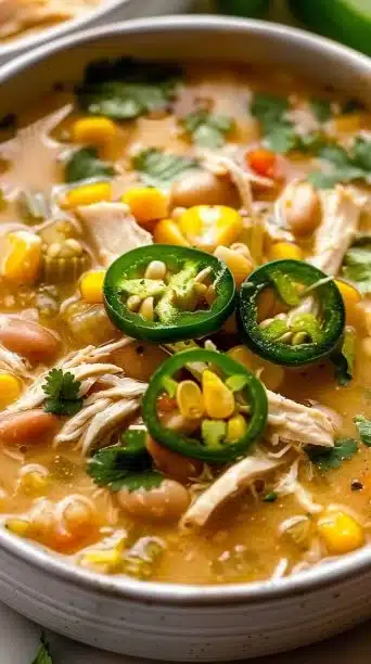 Slow Cooker White Chicken Chili with Corn