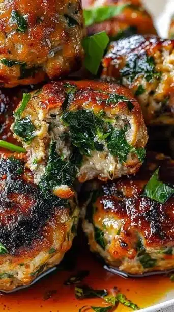 Spinach Garlic Meatballs Recipe