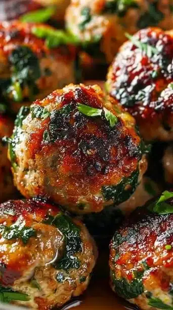 Spinach Garlic Meatballs Recipe