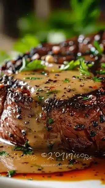 Steak With Bourbon Garlic Cream Sauce Recipe