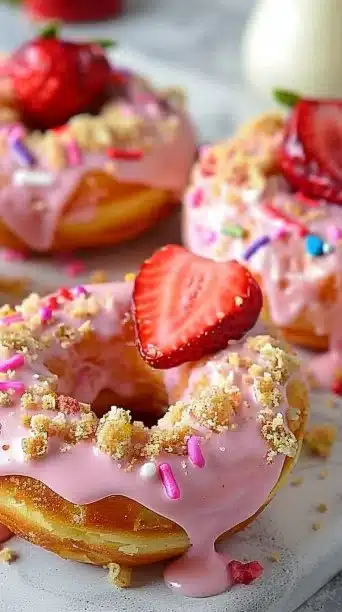 Strawberry Cheesecake Donuts
