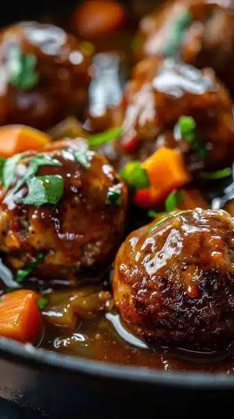 Stuffed Meatballs In Guinness Gravy