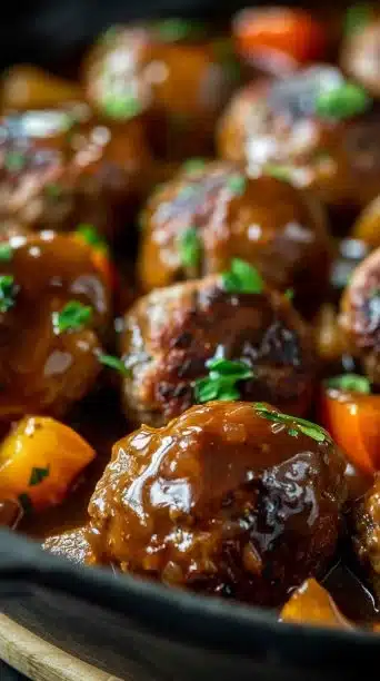 Stuffed Meatballs In Guinness Gravy