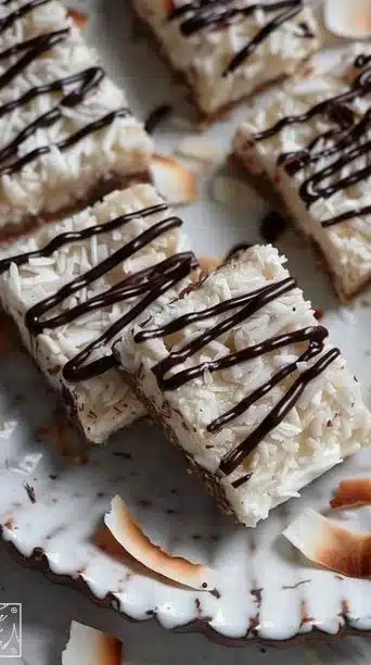 Delicious homemade Coconut Bars with rich coconut flavor and chewy texture.