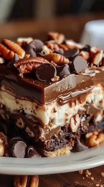 Decadent Turtle Lasagna Dessert Recipe: Layers of Chocolate, Caramel, and Creamy Delight!