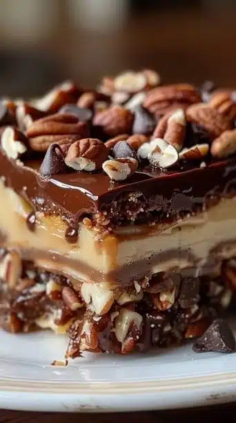Decadent Turtle Lasagna Dessert Recipe: Layers of Chocolate, Caramel, and Creamy Delight!