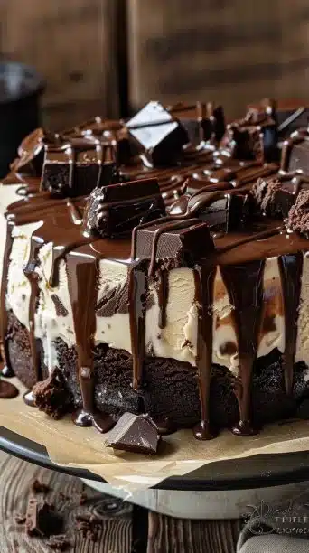Frozen Brownie Ice Cream Cake