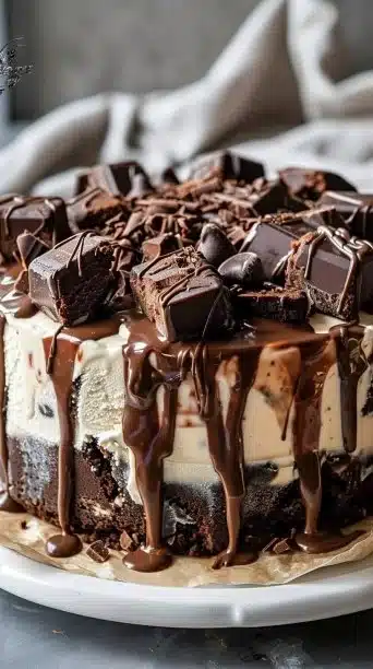 Frozen Brownie Ice Cream Cake