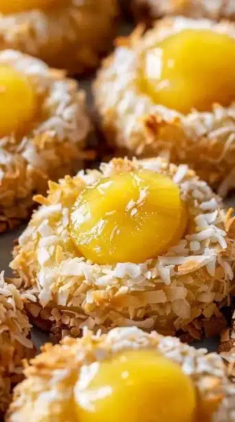 Hawaiian Pineapple Coconut Thumbprint Cookies