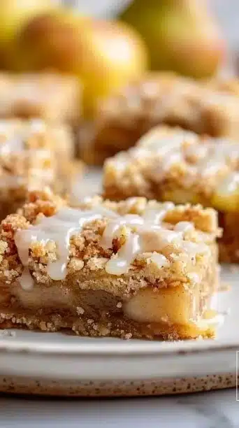 Healthy Pear Crumble Bars