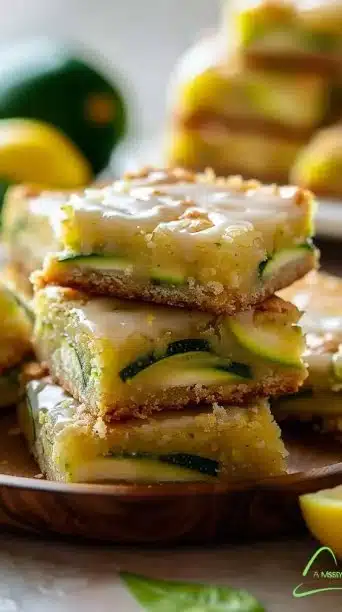 Lemon Zucchini Bars with Glaze