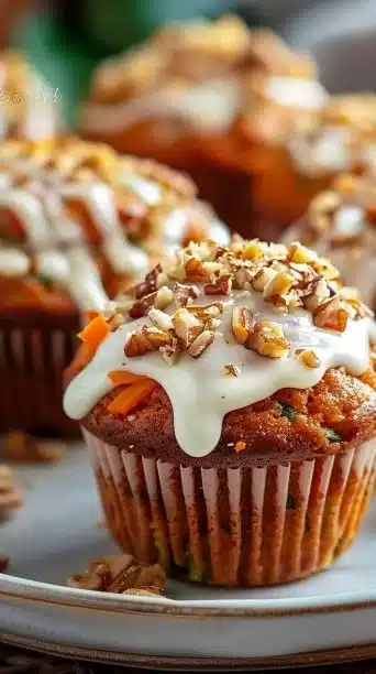 Moist Carrot Cake Zucchini Muffins