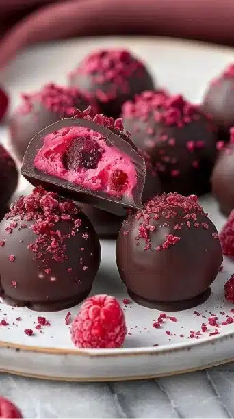 Velvety Raspberry Truffles: Melt-in-Your-Mouth Dessert!