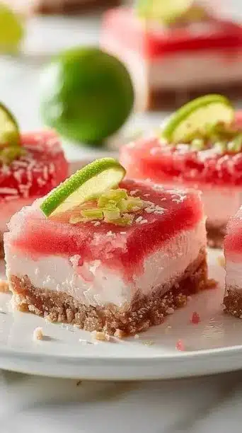 Watermelon Cheesecake Bars