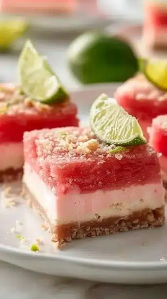 Watermelon Cheesecake Bars